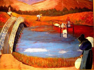 ブリッジ マリアンヌ・フォン・ウェレフキン 表現主義 Oil Paintings